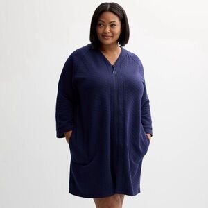 Quilted Navy Women's Robe